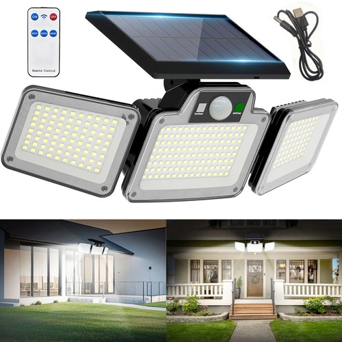 Head solar wall light - 3-head, led