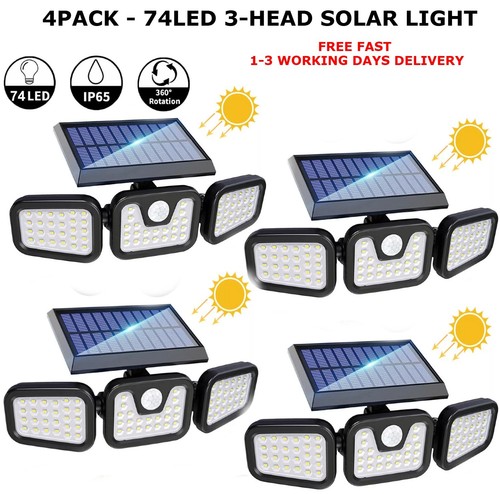 Head led solar powered - 3-head,